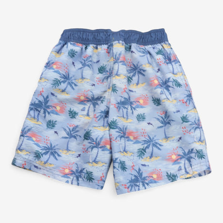 Swim Shorts Blue with Palm Trees