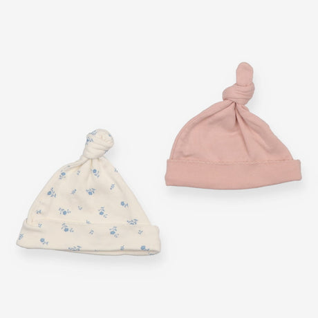 Baby Hat Knot Pink and Blue Floral 2 Pack