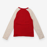 Tee Red with Cream Sleeves and Russian Dolls Appli