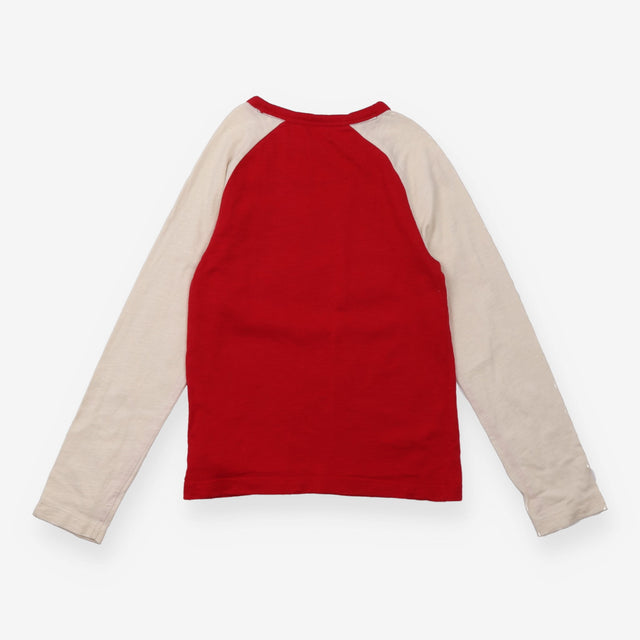 Tee Red with Cream Sleeves and Russian Dolls Appli