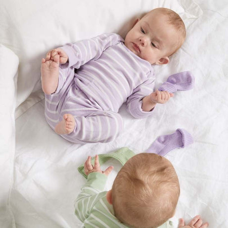 Lilac stripe baby leggings