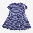 Dress Woven Blue Stripe with Silver Stars
