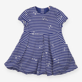 Dress Woven Blue Stripe with Silver Stars