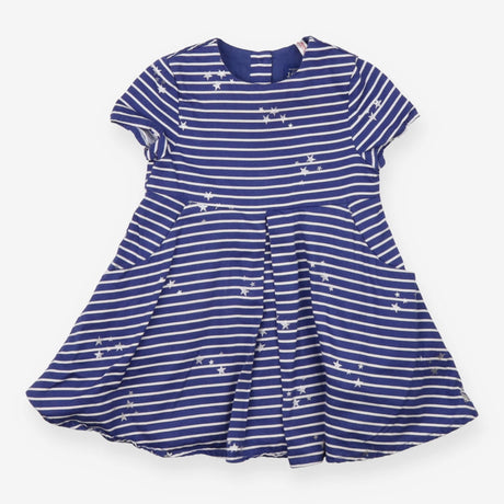 Dress Woven Blue Stripe with Silver Stars
