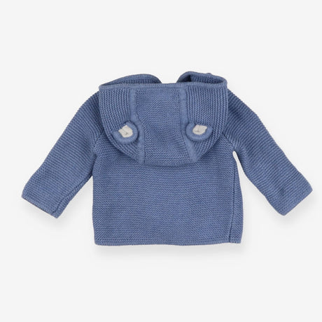 Knit Cardigan Blue with Ears and Buttons