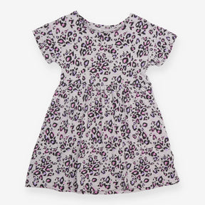 Dress jersey SS grey animal print