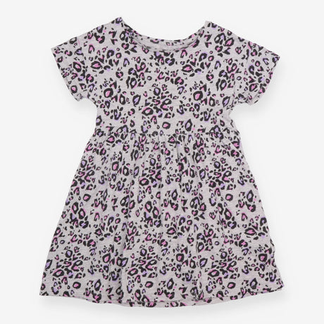Dress jersey SS grey animal print
