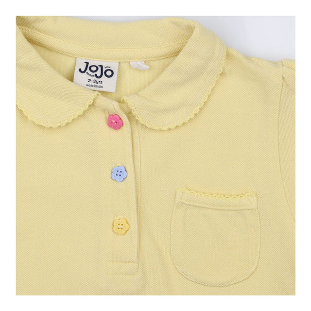 Polo T-Shirt Yellow Flower Buttons