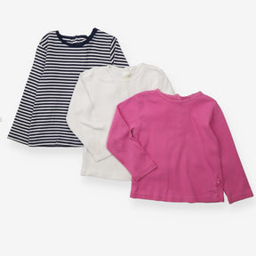 Pink, White and Striped Long Sleeve 3 Pack