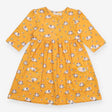 Jersey dress Mustard white dots 3/4 sleeves and gu