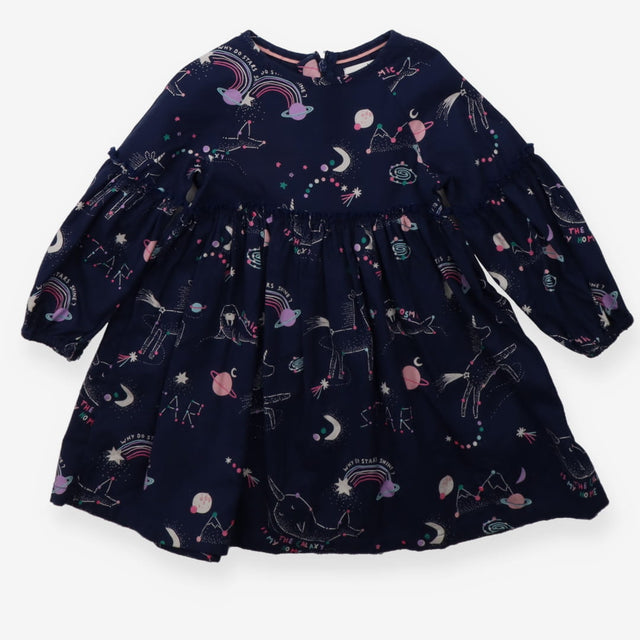Unicorn space long sleeve dress