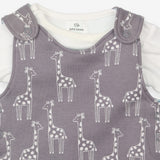 Grey Giraffe Romper and Long Sleeve