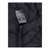 Navy Blue Soft Ribbed Knit Long Sleeve A Line Swin