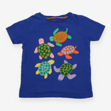 T-shirt blue with 5 sea turtles
