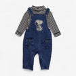 Dungarees Denim with Snoopy Applique and Striped B
