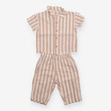 Cream Striped Baby Outfit