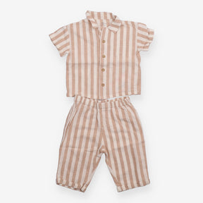 Cream Striped Baby Outfit