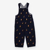 Navy Cord Lion and Giraffe Dungarees