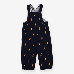 Navy Cord Lion and Giraffe Dungarees