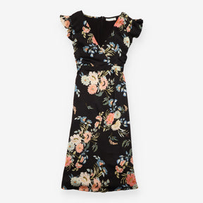 Dress Black Floral Maternity Nursing