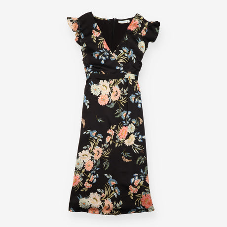 Dress Black Floral Maternity Nursing