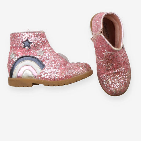 Boots pink sparkle rainbow stars