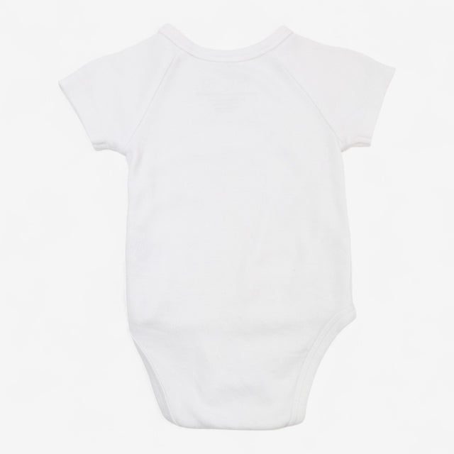 Bodysuit white wrap short sleeve