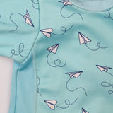Baby blue paper aeroplane wetsuit