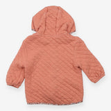 Laura Ashley Jacket Hooded Pink Quilted Floral Tri