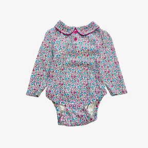 Ditsy Pink Collared Bodysuit