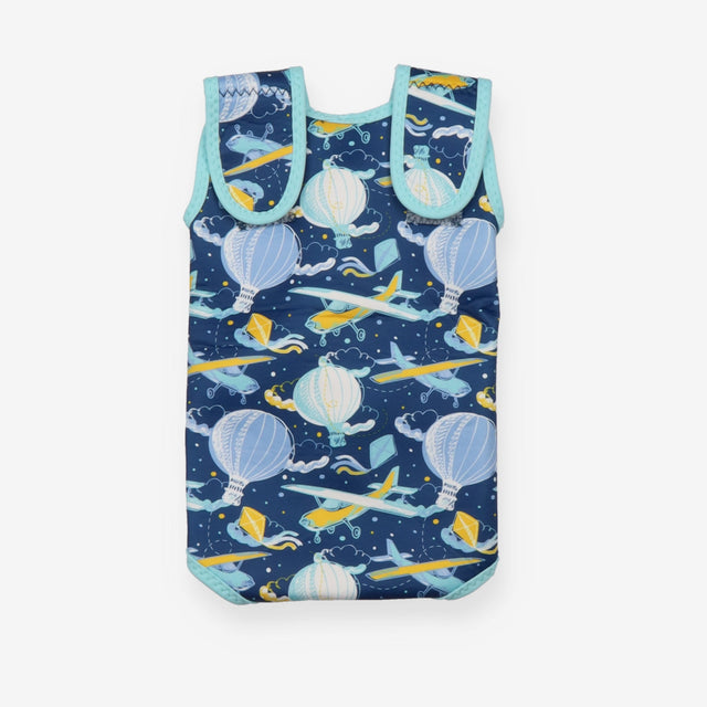 Wrapover Swimsuit Blue Hot Air Balloons and Aeropl
