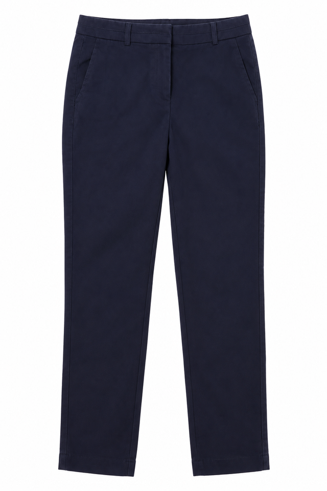 Trousers Navy Tailored Tapered Leg