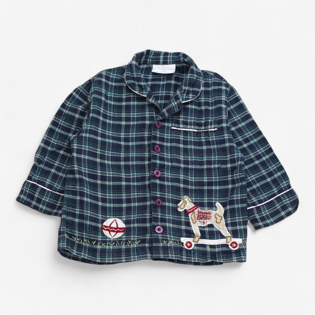 Pyjamas Green check dog