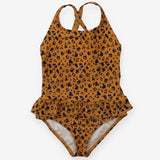Swimming costume brown animal print
