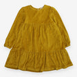 Velour Tiered Dress Dark Yellow