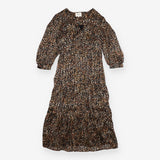 Erna Leopard Print Long Sleeve Midi Dress – Size M