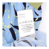Shirt Pale Blue Bird Print Short Sleeve