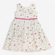 Dress sleeveless white with flowers