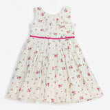 Dress sleeveless white with flowers