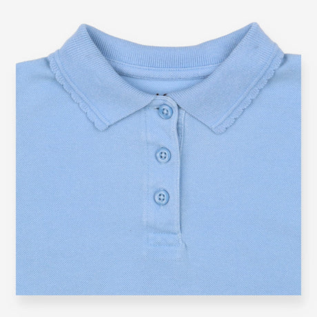 Polo Shirt Scalloped Cornflower Blue 