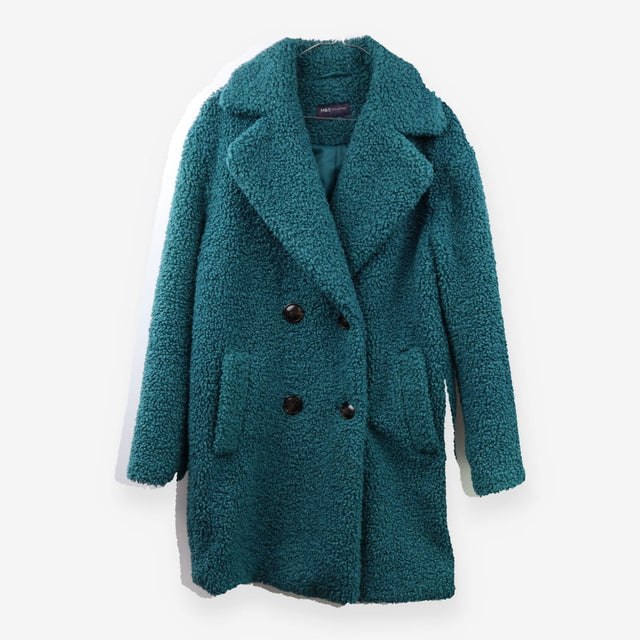 Teal Teddy Borg Peacoat
