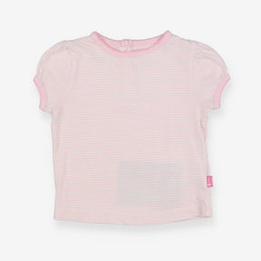 T-shirt Pink and White Stripe - Buttons on back