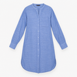 Blue Chambray Long Sleeve Tunic Shirt