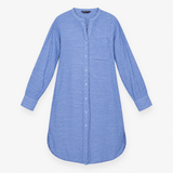 Blue Chambray Long Sleeve Tunic Shirt