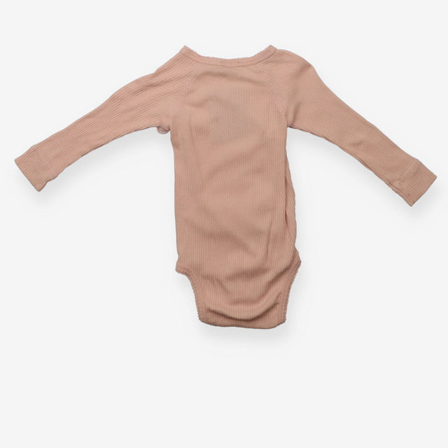 Pink wrap over bodysuit ribbed