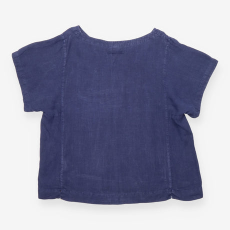 Blue Relaxed Linen Tunic Top