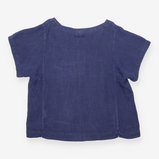 Blue Relaxed Linen Tunic Top