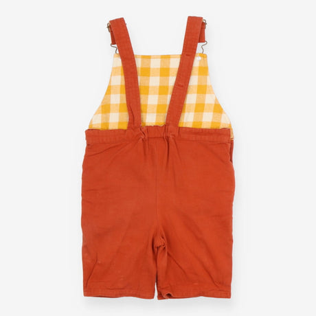 Burnt Orange Dungarees Yellow Lining
