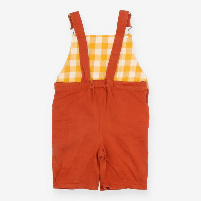Burnt Orange Dungarees Yellow Lining