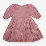 Dress dusky pink shimmer LS bow